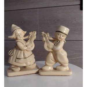 Set of 2 Vintage Coventry Ware Dutch Boy And Girl Figurines,5" With Tags